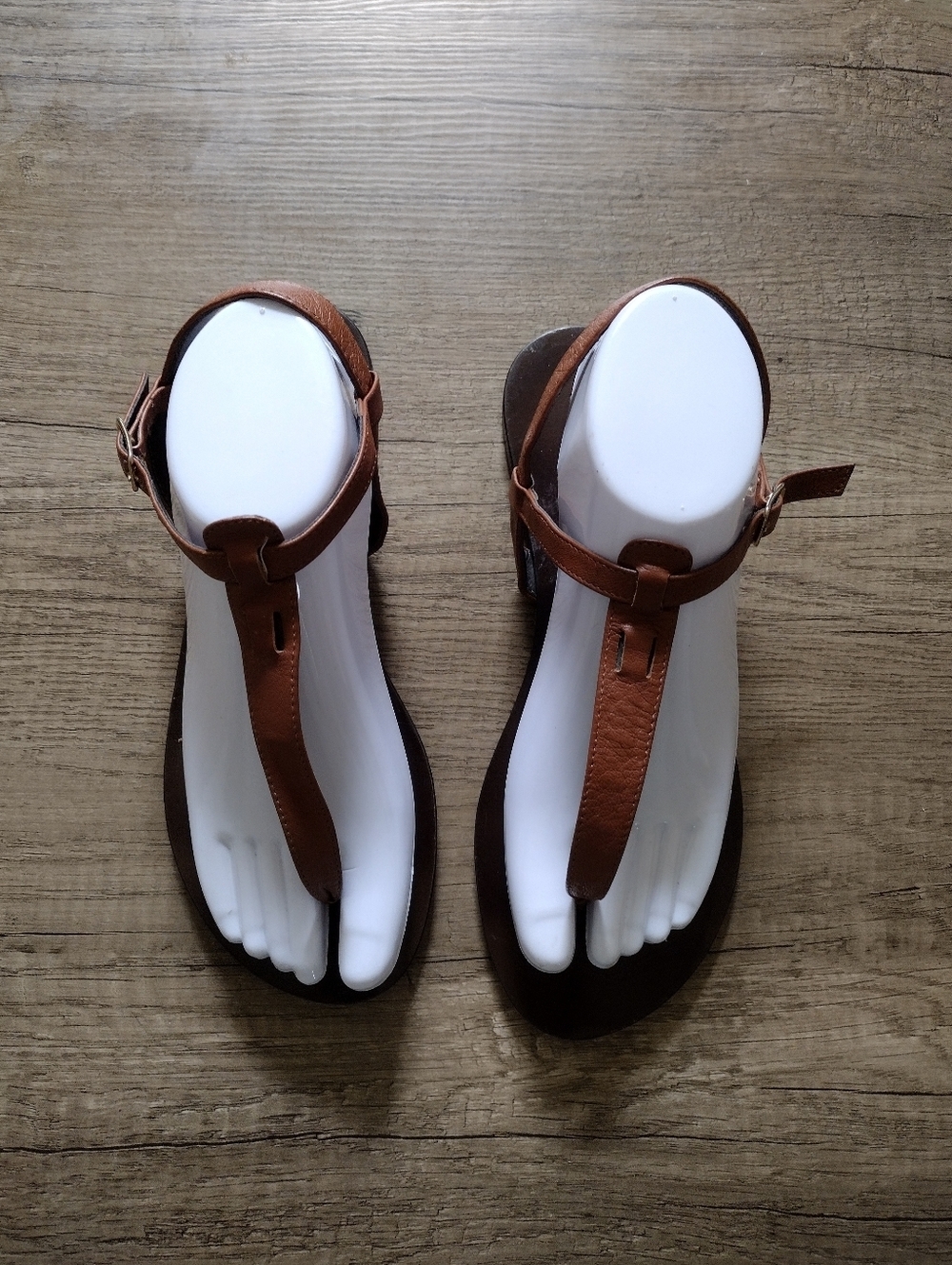 J.Crew Tabbie T-Strap Brown Sandals Women's Sz 8
